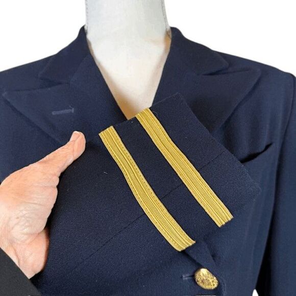 Ralph Lauren Wool Admiral Captain Blazer Navy Blue w/Gold Double Breasted Size 6 - Picture 2 of 10